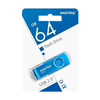 Флеш-накопитель Smartbuy Twist 64GB USB2.0 пластик синий