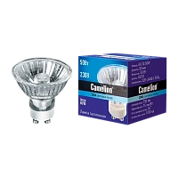 Лампа галогенная Camelion GU10 50W 2800К 220-240V софит 50мм прозрачная (1/10/200)