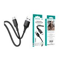 Кабель Borofone BX54 USB (m)-microUSB (m) 1м 2.4A нейлон черный (1/360)