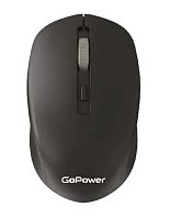 Мышь беспроводная GoPower GPM04 USB/bluetooth бесшумная Soft-Touch перезаряжаемая черный