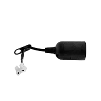 Патрон Прогресс подвесной с проводом E27 пластик черный (1/50/200)