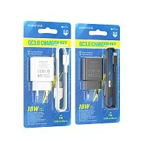 Сетевое З/У Borofone BA72A 1USB 18W QC3.0 с кабелем microUSB белый (1/60/240)