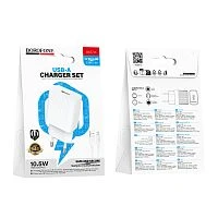 Сетевое З/У Borofone BAS71A 1USB 2.1A с кабелем microUSB белый (1/20/120)