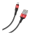 Кабель HOCO X26 USB (m)-microUSB (m) 1.0м 2.0A нейлон черный красный (1/30/300)