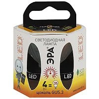 Лампа светодиодная ЭРА MR16 GU5.3 4W 4000К 170-265V софит матовая (1/10/100)