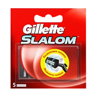 Сменные кассеты Gillette "Slalom Plus (Vector+)" 2 лезвия 5шт. (цена за 1 шт) RUS (5/50)