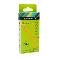 Кабель Ergolux ELX-CDC03-C11 USB (m)-Lightning (m) 1.2м 3.0A 20W оранжевый (1/10/240)