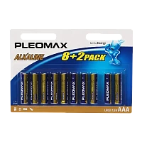 Батарейка Pleomax LR03 AAA BL8+2 Alkaline 1.5V (10/100/600/36000)