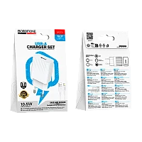 Сетевое З/У Borofone BAS71A 1USB 2.1A с кабелем Lightning белый (1/20/120)