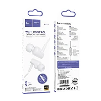 Наушники внутриканальные HOCO M112 с микр. белый (1/31/310)