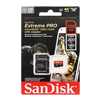 Карта памяти microSD SanDisk Extreme Pro 256GB Class10 A2 UHS-I (U3) 200 МБ/сек CN (Китай) с адаптер