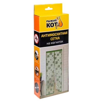 Антимоскитная сетка Рыжий кот "Капутомоскито" "Клевер" на магнитах белый (1/10)