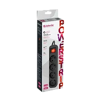 Удлинитель Defender G450 4р.С/З 10A 5.0м с выкл. черный (1/35)