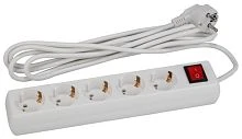 Удлинитель ЭРА U 5р.С/З 16A 3.0м с выкл. белый