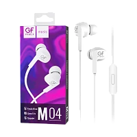 Наушники внутриканальные GFPower M04 с микр. белый (1/200)