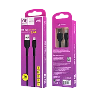 Кабель GFPower 42L USB (m)-Lightning (m) 1м 2.4A TPE черный (1/200/800)