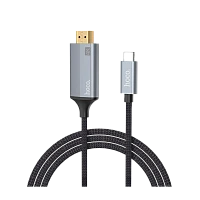 Кабель HOCO UA13 HDMI (m)-Type-C (m) 1.8м ткань серый (1/28/168)