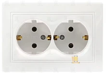 Розетка Smartbuy "Венера" 2гн. 16A С/З белый (1/10)