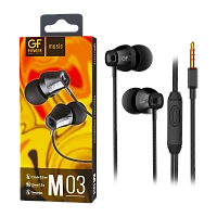 Наушники внутриканальные GFPower M03 с микр. черный (1/200)