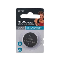 Батарейка GoPower CR2430 BL1 Литиевая 3V (1/40/2000)