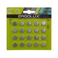 Батарейка Ergolux G13/LR1154/LR44/357A/A76 BL20 Alkaline 1.5V (20/2000)