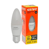 Лампа светодиодная Старт B35 E27 10W 2700К 220V свеча Eco матовая (1/10/100)