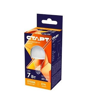 Лампа светодиодная Старт Sphere G45 E14 7W 2700К 220V шар WS матовая (1/10/100)