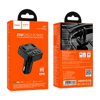 FM-трансмиттер HOCO E87 2USB+Type-C bluetooth 5.4 дисплей черный (1/120)