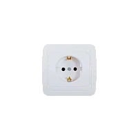 Розетка Прогресс Slim 1гн. 10A С/З ABS + Керамика белый (1/10/200)