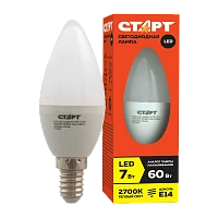 Лампа светодиодная Старт B35 E14 7W 2700К 220V свеча Eco матовая (1/10/100)