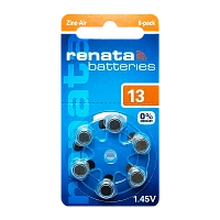 Батарейка Renata ZA13 BL6 Zinc Air 1.45V (Новая упаковка) (6/60/600/6000)