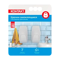 Крючки Контакт клеевая основа 1кг со сменным креплением 2шт. белый 