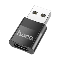 Адаптер HOCO UA17 USB (m)-Type-C (f) черный (1/37/370)