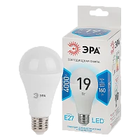 Лампа светодиодная ЭРА A65 E27 19W 4000К 170-265V груша (1/10/100)