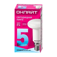 Лампа светодиодная ОНЛАЙТ Рефлекторная R50 5W E14 холодный свет