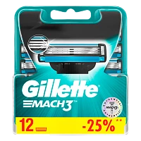 Сменные кассеты Gillette "MACH3" 3 лезвия 12шт. (цена за 1 шт) (12/120)
