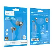 Наушники внутриканальные HOCO M122 с микр. серый