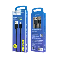 Кабель GFPower 42T USB (m)-Type-C (m) 1м 2.4A TPE черный (1/200/800)