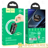 Автомобильное З/У HOCO NZ2 1USB/Type-C 4.8A 30W QC3.0 черный (1/12/120)