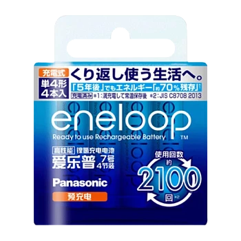 Аккумулятор предзаряженный RTU Panasonic HR03 AAA BL4 NI-MH eneloop 800mAh CN (Китай)