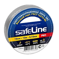 Изолента Safeline 15мм*10м ПВХ серо-стальной (10/250)