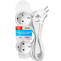 Удлинитель Smartbuy NEW 3р.С/З 16A 10.0м ПВС 3x1мм² белый (1/20)