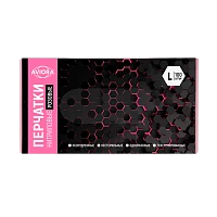 Перчатки Aviora L нитрил 100шт. розовый (1/10)