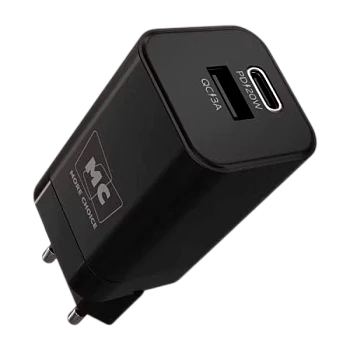 Сетевое З/У MORE CHOICE NC85a 1USB+1Type-C 3.0A 35W PD20W с кабелем Type-C/Type-C черный