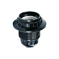 Патрон Прогресс с прижимным кольцом E27 Карболит / керамика черный (1/50/200)