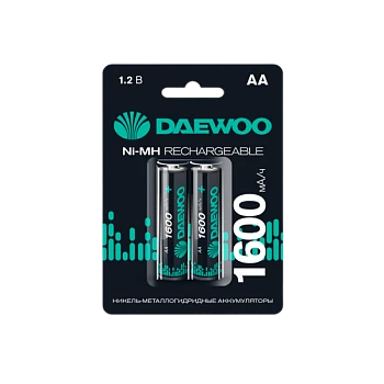 Аккумулятор бытовой Daewoo HR6 AA BL2 NI-MH 1600mAh (2/20/100)