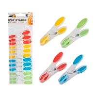 Прищепки для белья Рыжий кот 8.2х1.5см 12шт. ассорти (1/12/144)