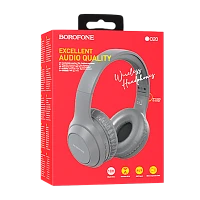 Наушники полноразмерные Borofone BO20 bluetooth 5.3 с микр. серый