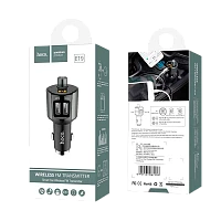 Автомобильное З/У HOCO E19 2USB 2.4A с FM-трансмиттером серый (1/21/126)
