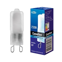 Лампа галогенная Camelion G9 40W 2800К 220-240V капсула матовая (1/5/100)
